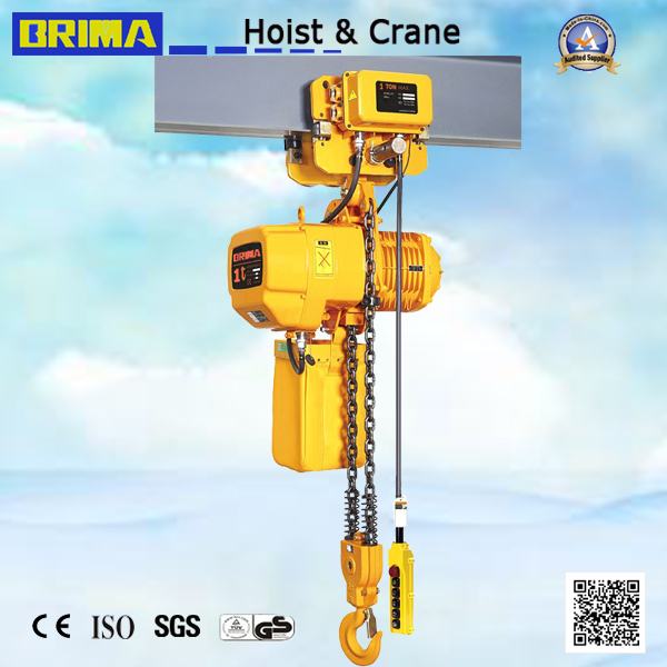 Brima 25t 单速 1.1kw 起重环链电动葫芦，带手动小车高架行车